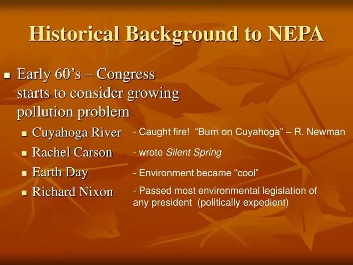 historical background to nepa