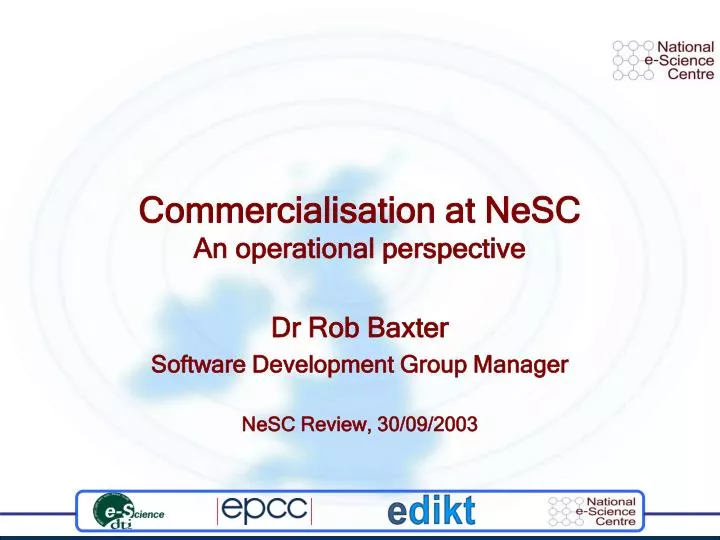 commercialisation at nesc an operational perspective