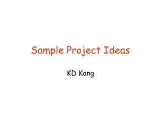 Sample Project Ideas