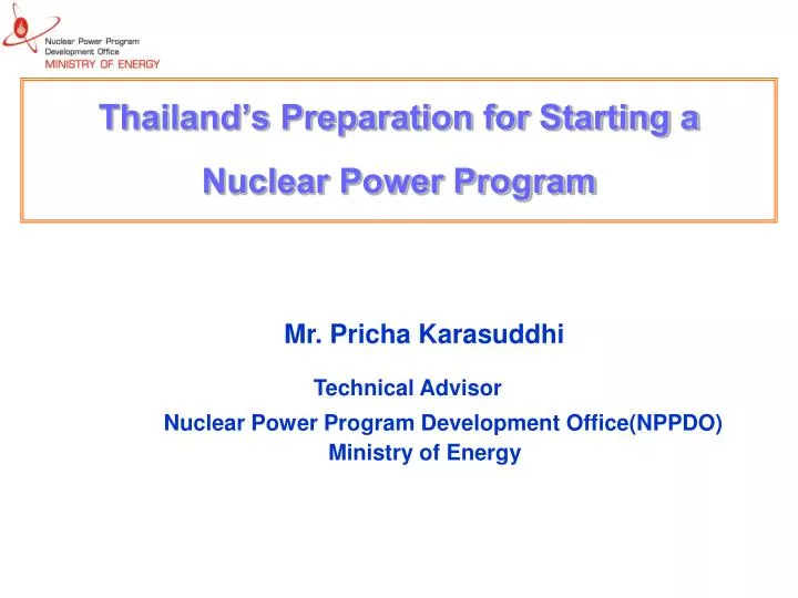 thailand s preparation for starting a nuclear power program