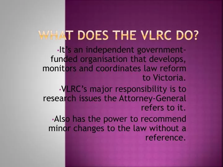 what does the vlrc do
