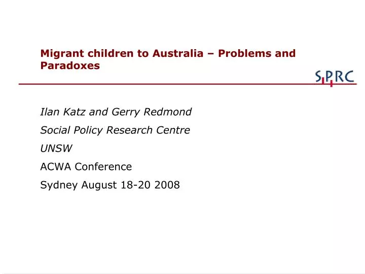 migrant children to australia problems and paradoxes