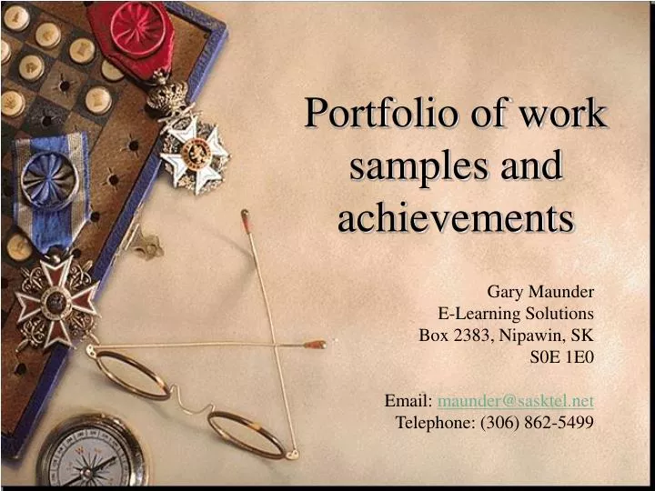 portfolio of work samples and achievements