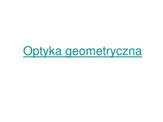 optyka geometryczna