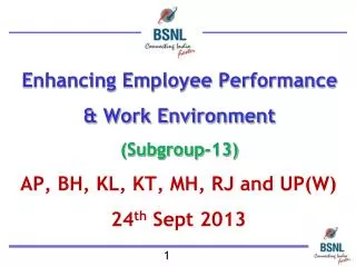 Enhancing Employee Performance &amp; Work Environment (Subgroup-13)