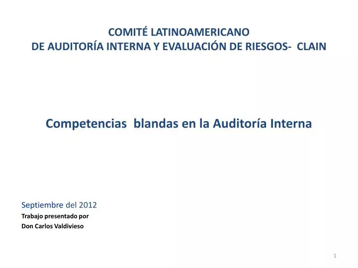 comit latinoamericano de auditor a interna y evaluaci n de riesgos clain