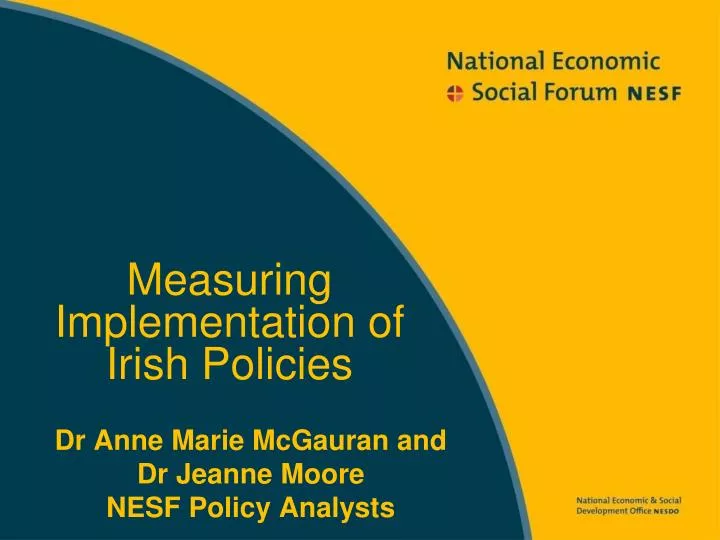 dr anne marie mcgauran and dr jeanne moore nesf policy analysts