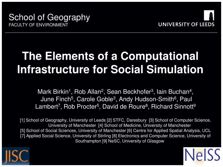 the elements of a computational infrastructure for social simulation