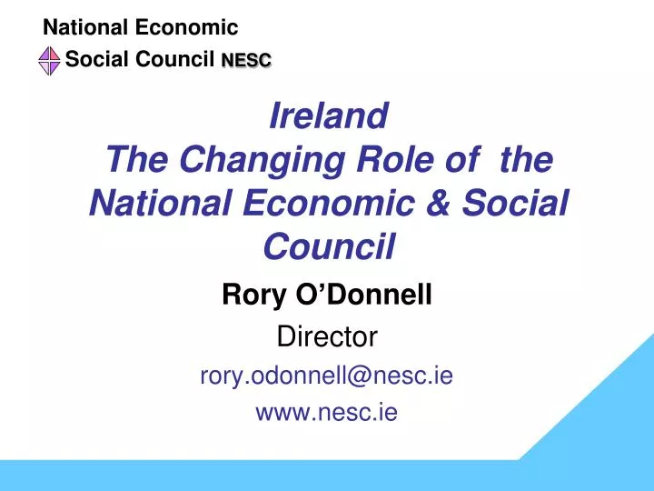 ireland the changing role of the national economic social council