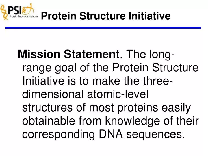 protein structure initiative