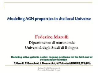 Modeling AGN properties in the local Universe