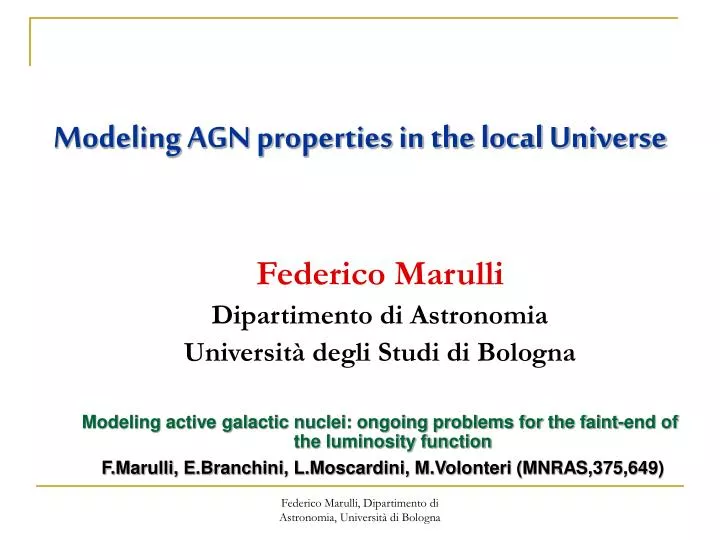 modeling agn properties in the local universe