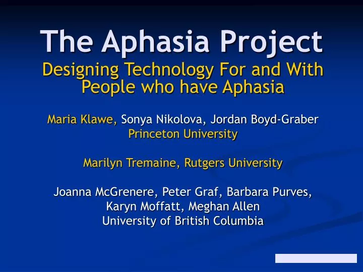 the aphasia project