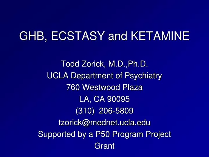 ghb ecstasy and ketamine