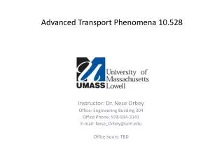 Advanced Transport Phenomena 10.528