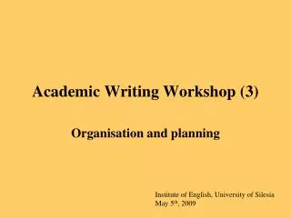 Academic Writing Workshop (3)