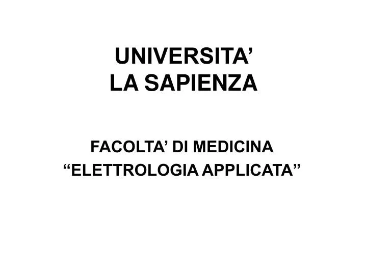 universita la sapienza