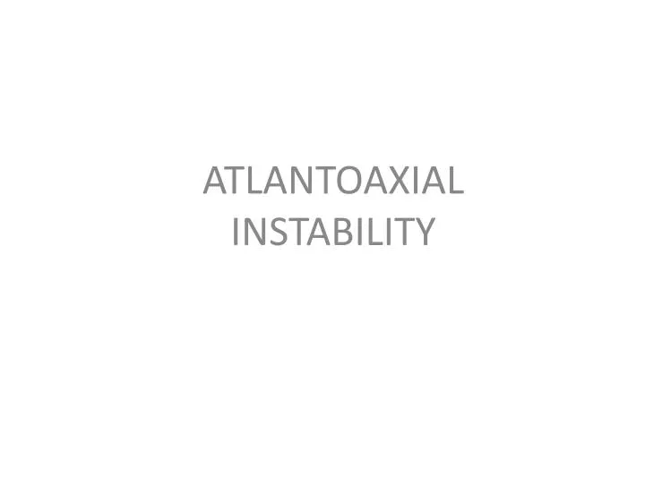atlantoaxial instability