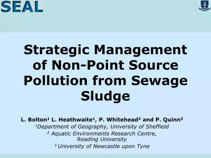 strategic management of non point source pollution from sewage sludge