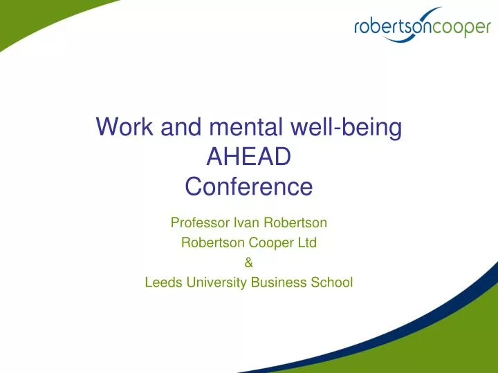 work and mental well being ahead conference