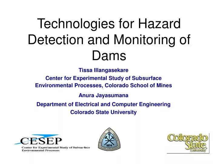 technologies for hazard detection and monitoring of dams
