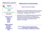 Metabolomics, spring 06 - slide 1