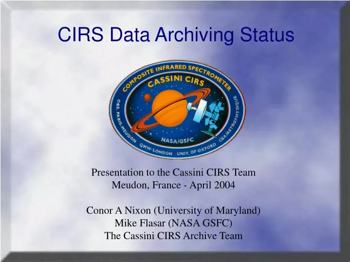 cirs data archiving status