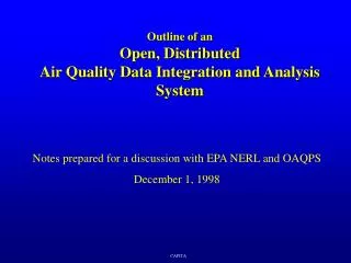 Outline of an Open, Distributed Air Quality Data Integration and Analysis System