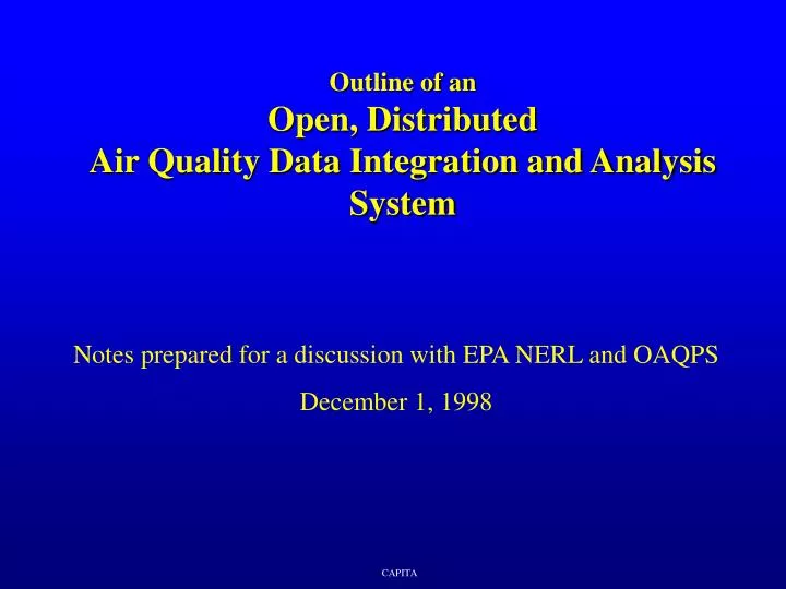 outline of an open distributed air quality data integration and analysis system