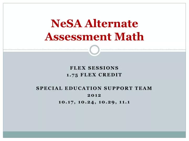 nesa alternate assessment math