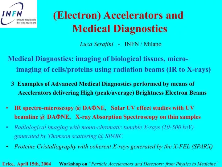 electron accelerators and medical diagnostics