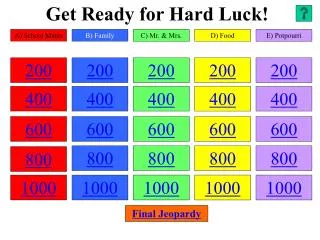 Get Ready for Hard Luck!