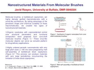 Nanostructured Materials From Molecular Brushes Javid Rzayev, University at Buffalo, DMR 0846584