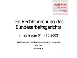 die rechtsprechung des bundesarbeitsgerichts