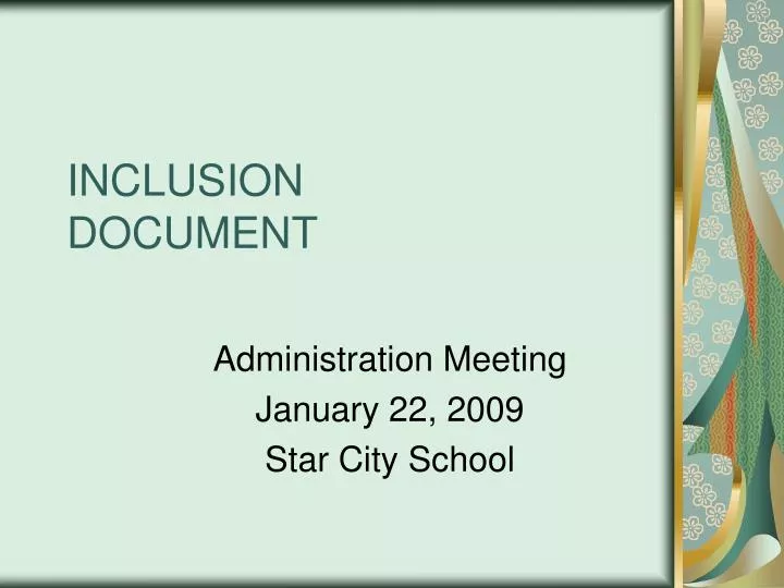 inclusion document