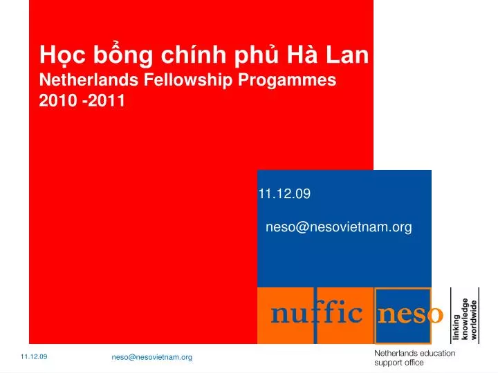 h c b ng ch nh ph h lan netherlands fellowship progammes 2010 2011