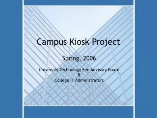 Campus Kiosk Project