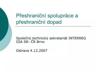 p eshrani n spolupr ce a p eshrani n dopad