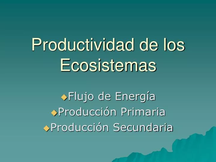 productividad de los ecosistemas