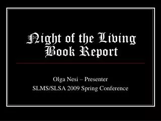Night of the Living Book Report
