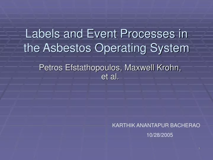 labels and event processes in the asbestos operating system