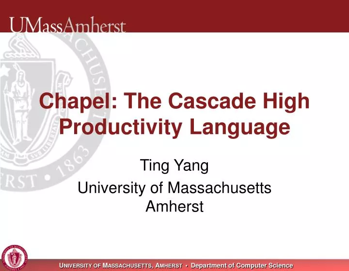 chapel the cascade high productivity language