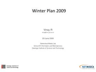 Winter Plan 2009
