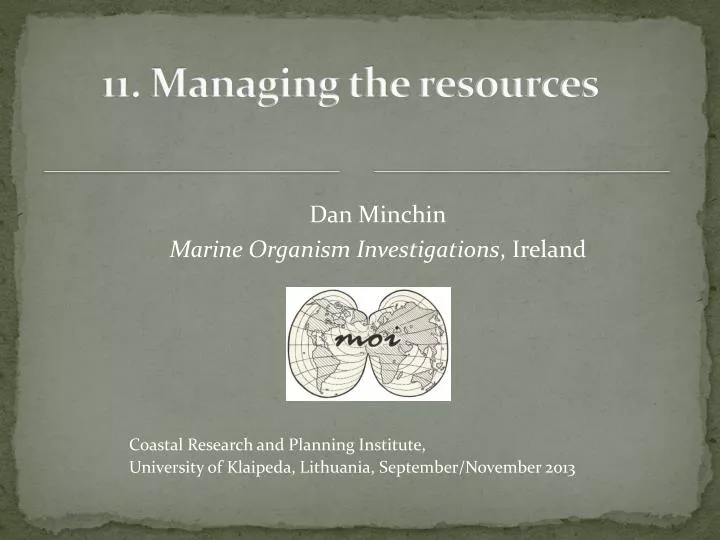11 managing the resources