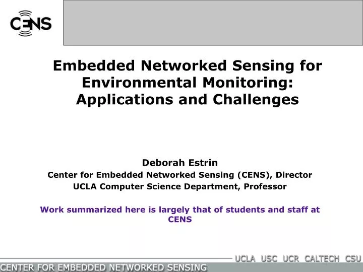 embedded networked sensing for environmental monitoring applications and challenges