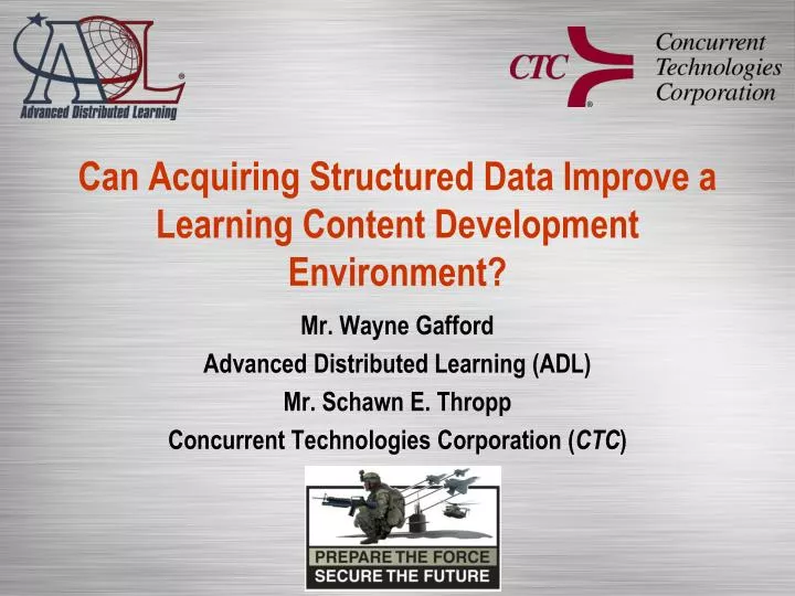 can acquiring structured data improve a learning content development environment