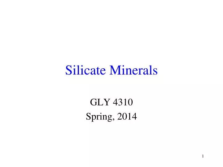 silicate minerals