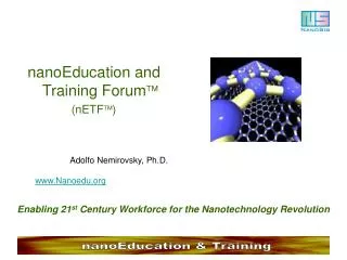 nanoEducation and Training Forum ? (nETF?)