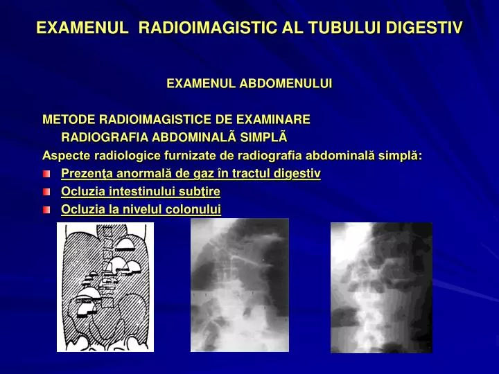 examenul radioimagistic al tubului digestiv