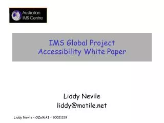 IMS Global Project Accessibility White Paper